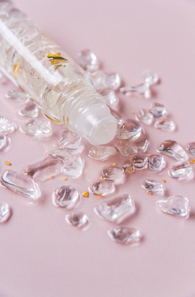 Summer Salt Body Health & Beauty Summer Salt Body Essential Oil Roller with 24K Gold Clarity - Clear Quartz Crystals