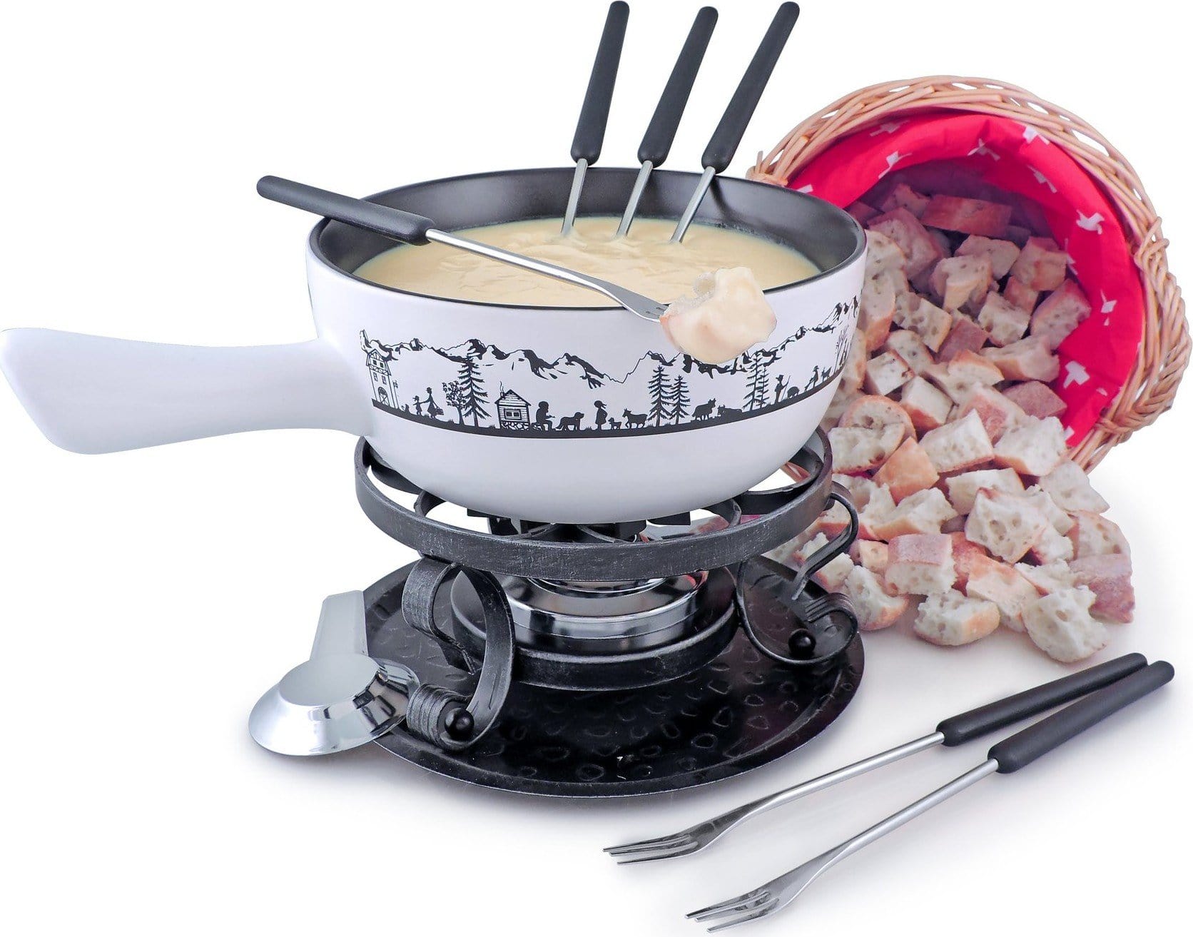 Swissmar Fondue Set Swissmar Heidi 9 Pc Ceramic Fondue Set