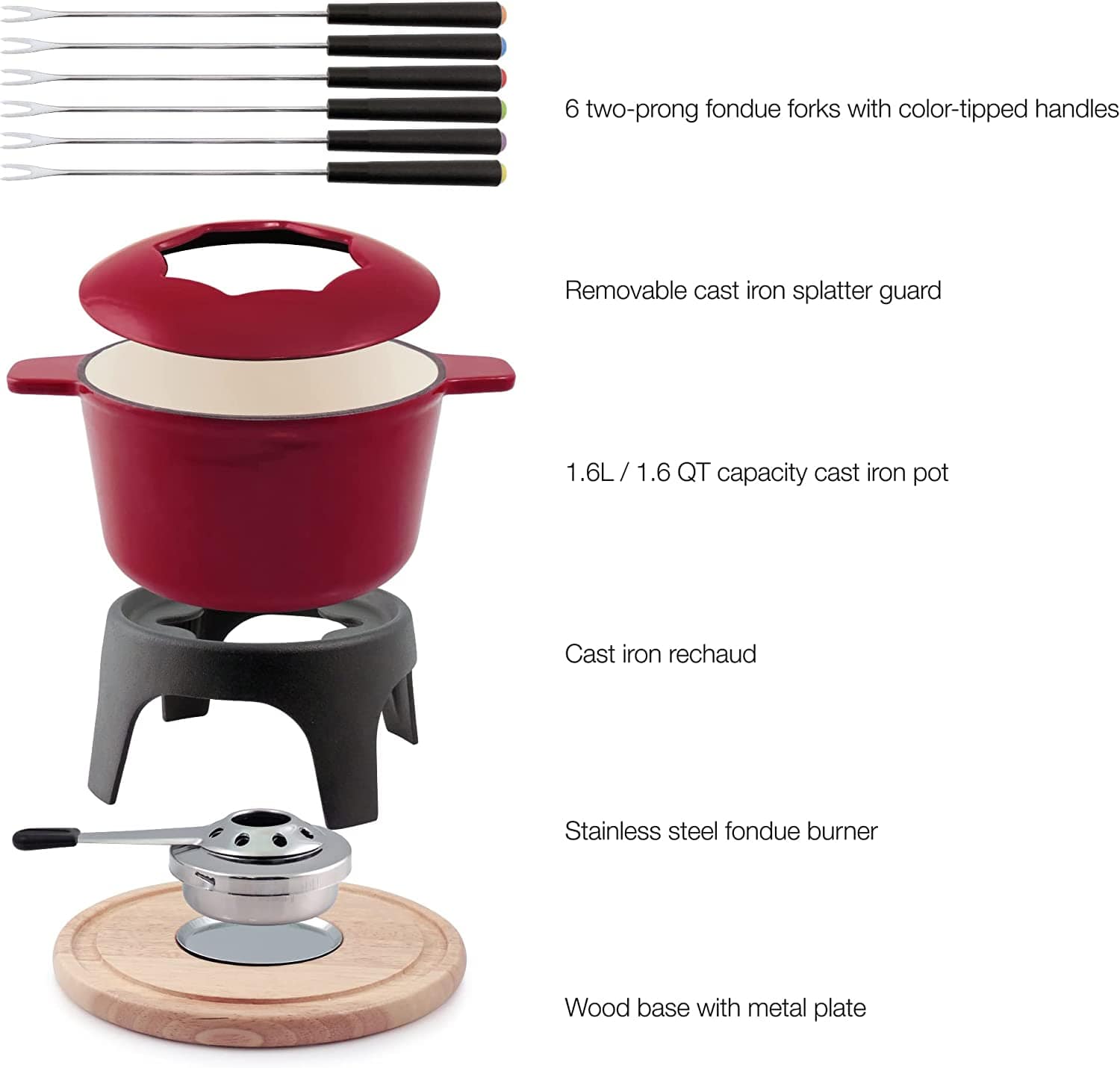 Swissmar Fondue Set Swissmar Sierra 11pc Fondue Set Cherry Red