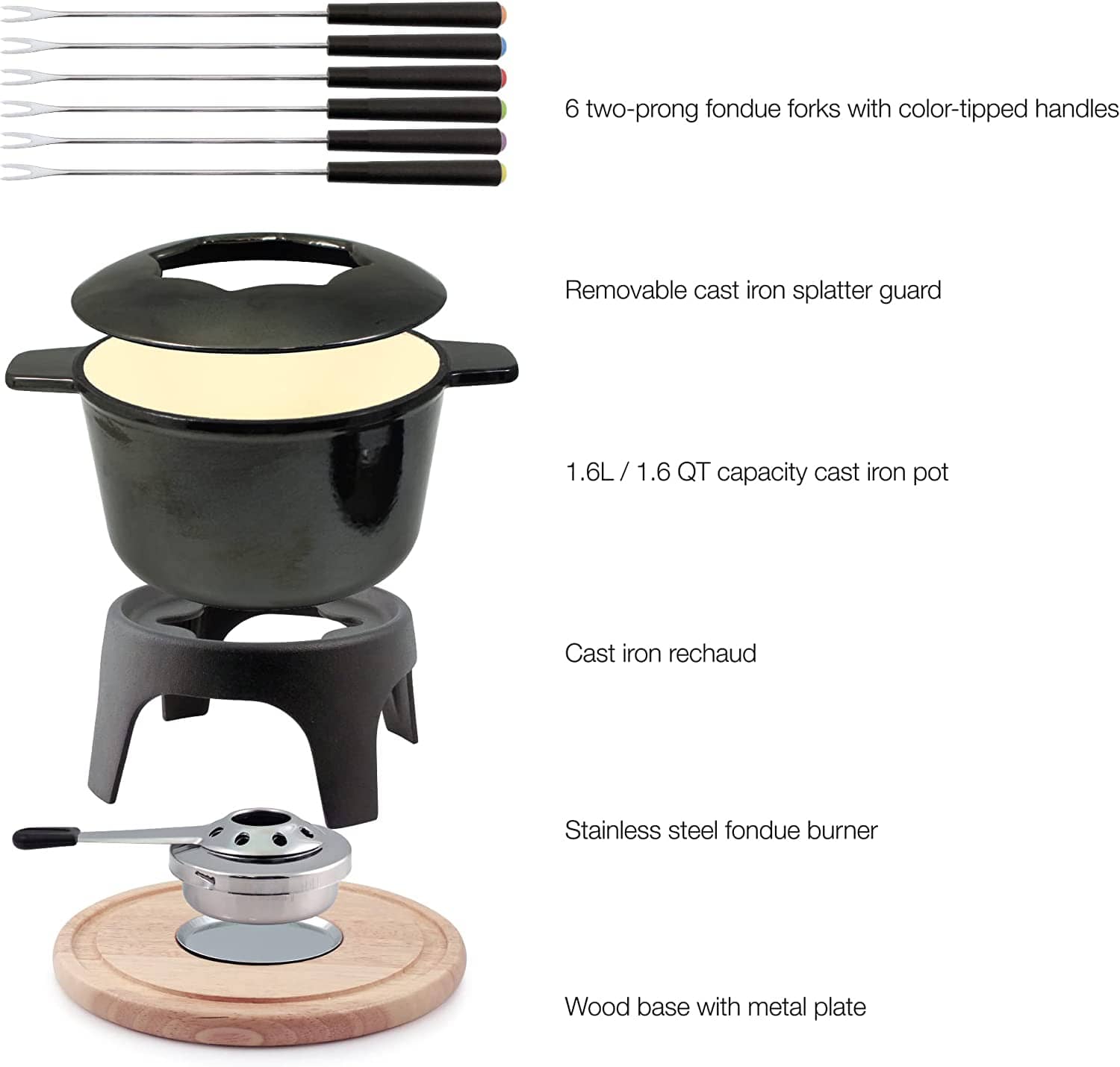 Swissmar Fondue Set Swissmar Sierra 11pc Fondue Set Metallic Black