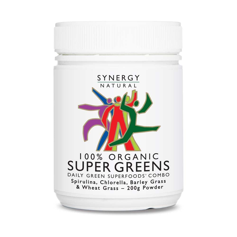 Synergy Natural Vitamins 200g Powder Synergy Natural Organic Super Greens Powder (Spirulina, Chlorella, Barley Grass & Wheat Grass)