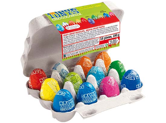 Tony's Chocolonely Easter Egg Carton 12 Assorted Eggs