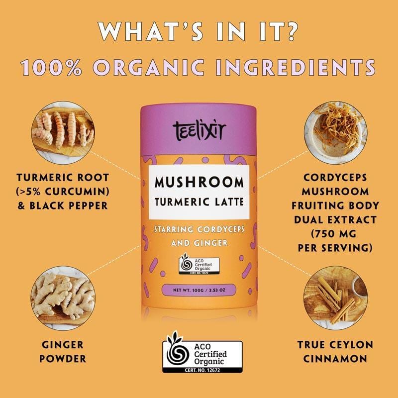 Teelixir Functional Foods Teelixir Mushroom Turmeric Latte 100g