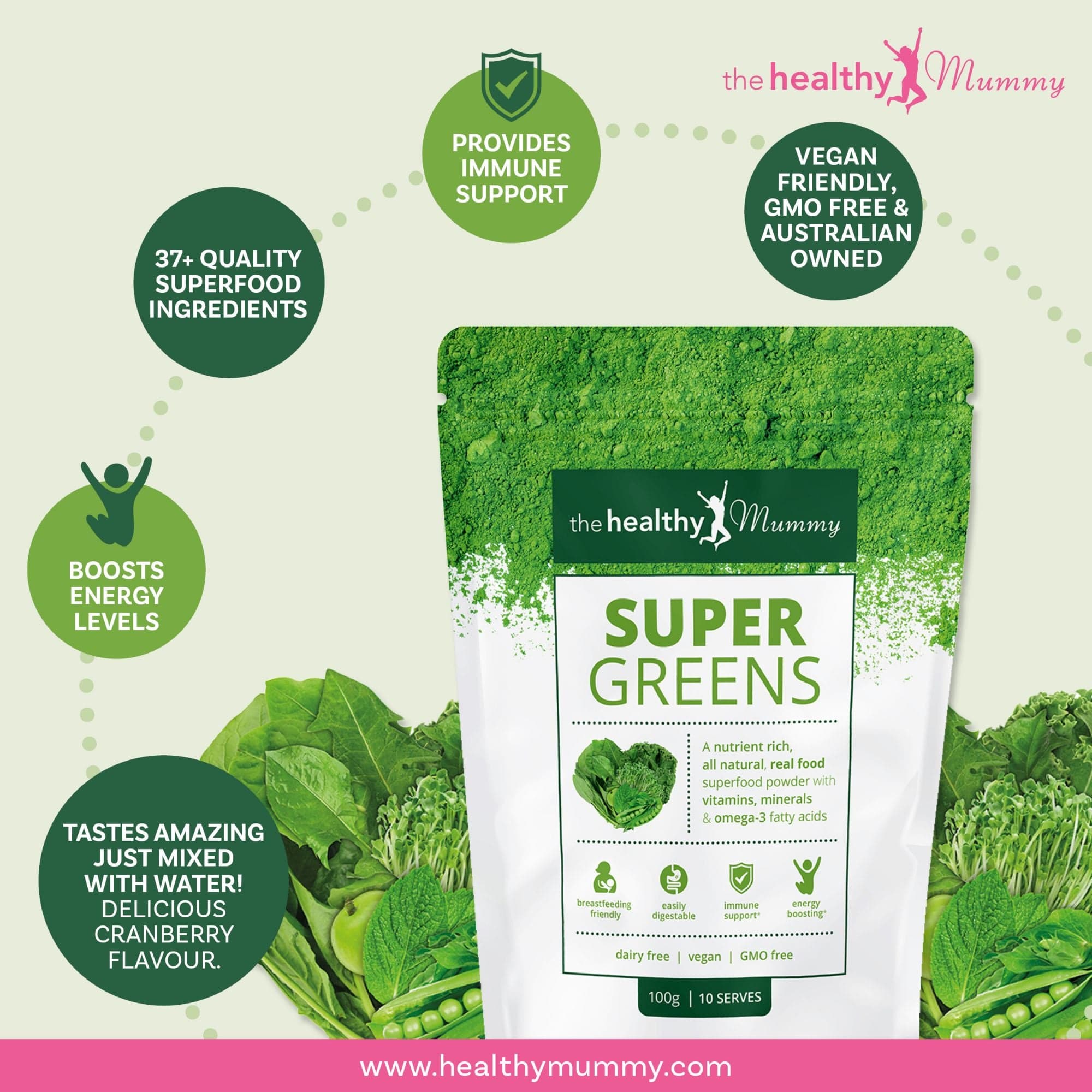 The Healthy Mummy Vitamins & Supplements The Healthy Mummy Supergreens 100g