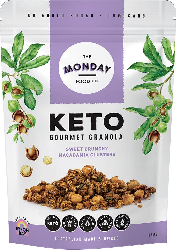 The Monday Food Co Cereal & Granola 800g The Monday Food Co Keto Gourmet Granola Sweet Crunchy Macadamia Clusters