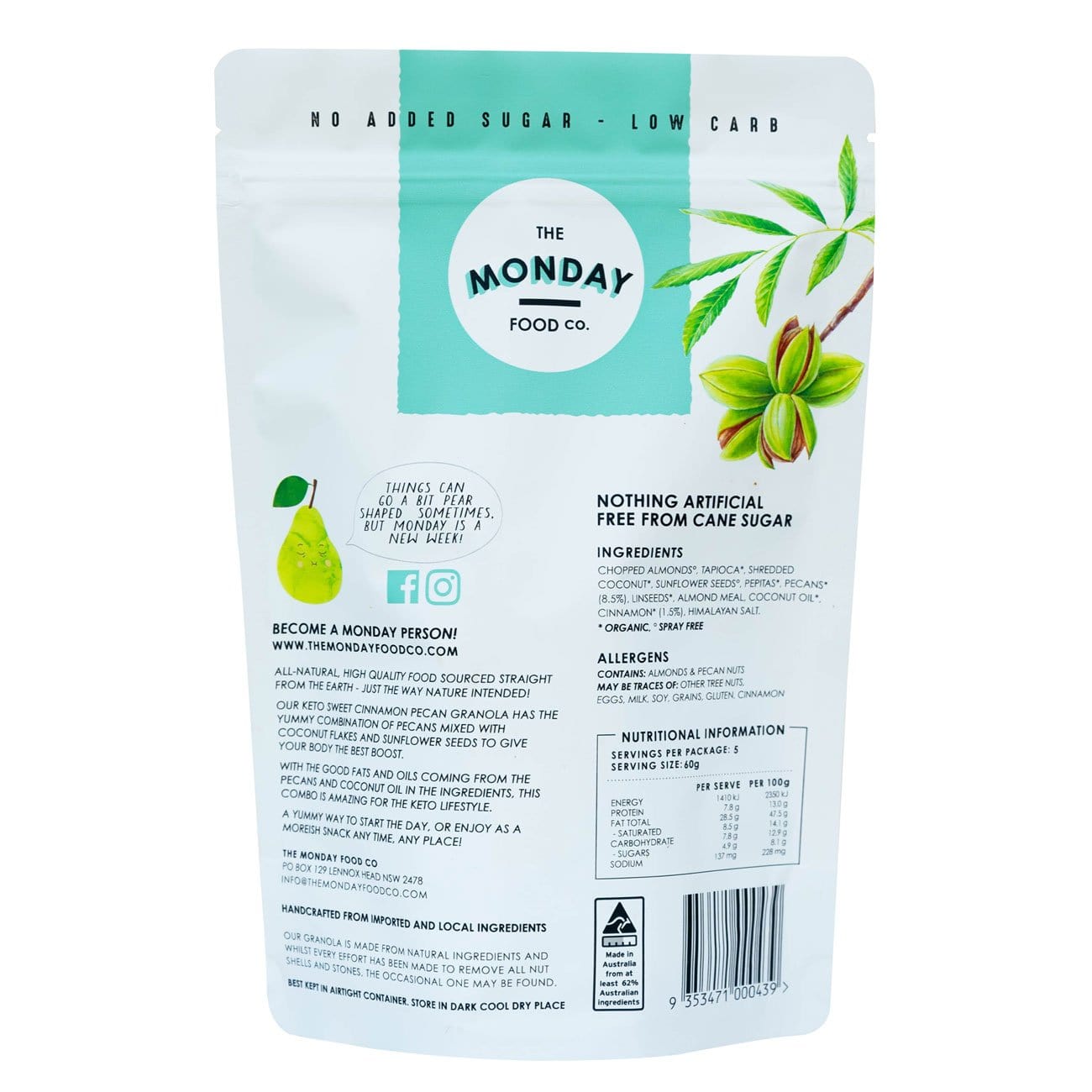 The Monday Food Co Cereal & Granola The Monday Food Co Keto Gourmet Granola Sweet Cinnamon Pecan