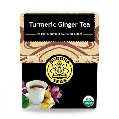 buddha organic herbal turmeric ginger tea 18 sachets