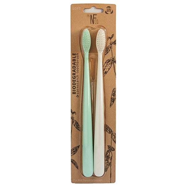 nfco bio toothbrush (twin pack) river mint & ivory