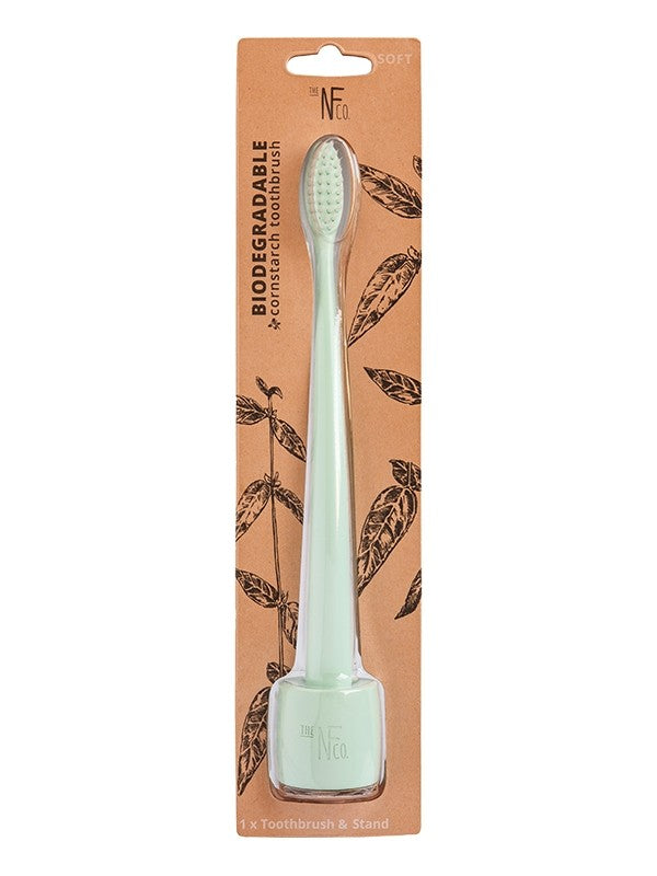 nfco  bio toothbrush & stand soft river mint